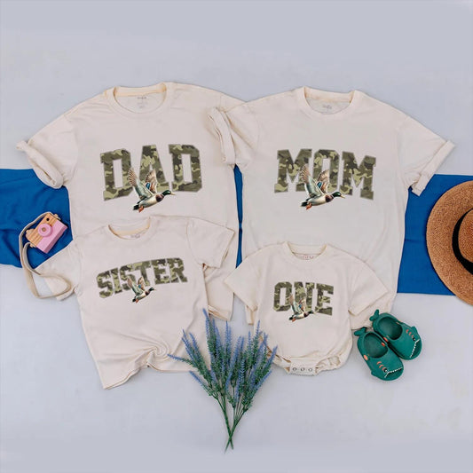 Personalized Duck Hunting Family Matching Outfit Lucky Duck Baby Romper Outdoor Fall Gift for Hunter 130