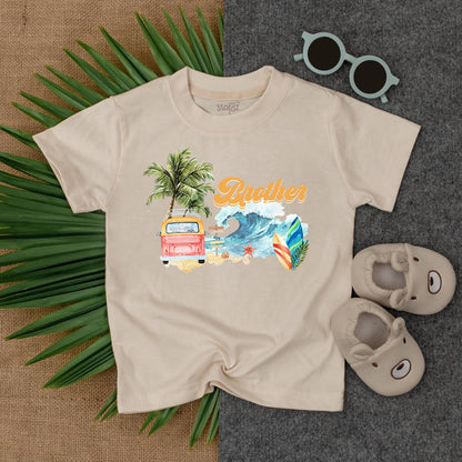 Surfing 1st Birthday Shirt for the Birthday Boy, Family Matching Surf Outfits, Personalized Toddler Tee, The Big One