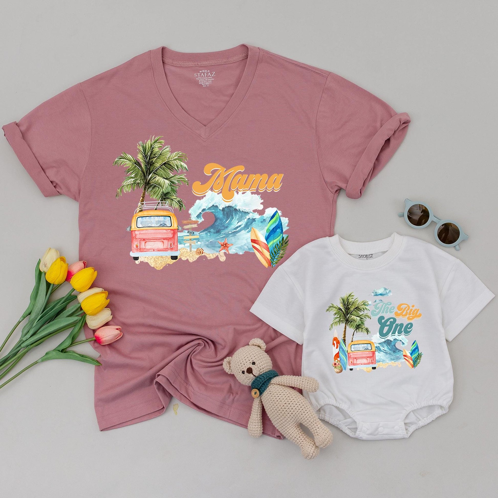 Surfing 1st Birthday Shirt for the Birthday Boy, Family Matching Surf Outfits, Personalized Toddler Tee, The Big One