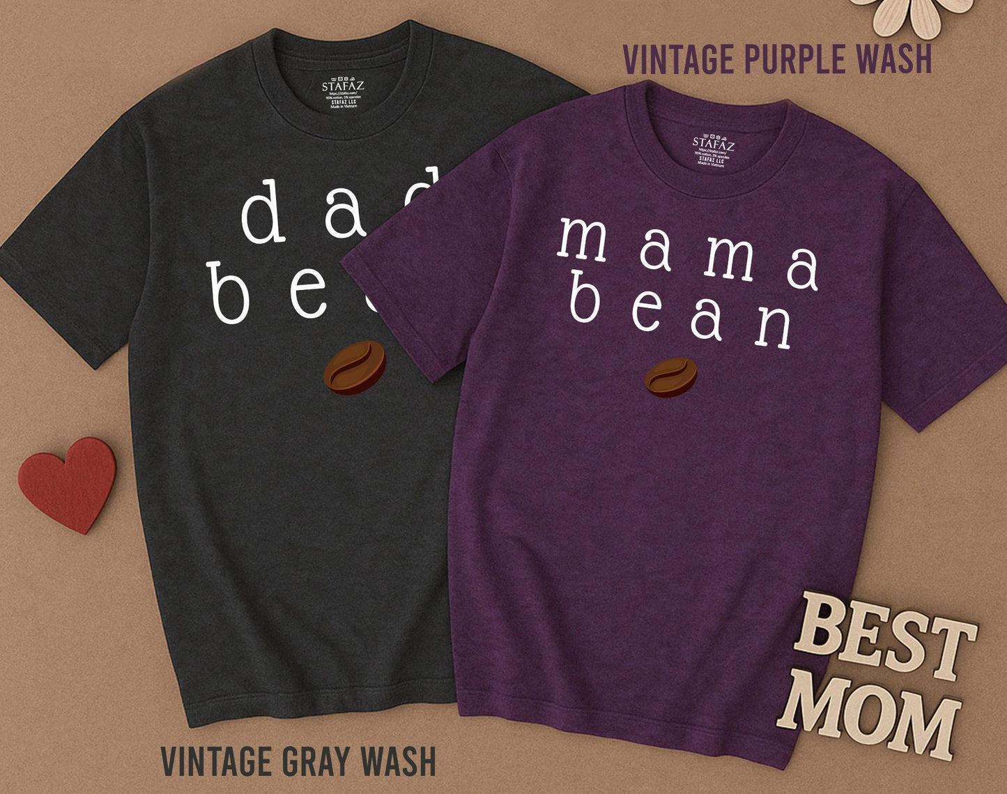 Little Bean Mommy and Me Matching Family Shirts Dad Bean Baby Bodysuit Coffee Lover Family Outfits