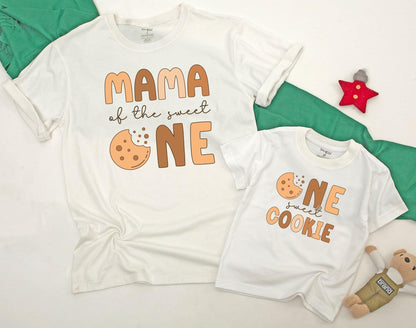Sweet One Cookie Milk Birthday Shirt Family Matching Outfits Baby Bodysuit Mommy Me Cookie Party Theme