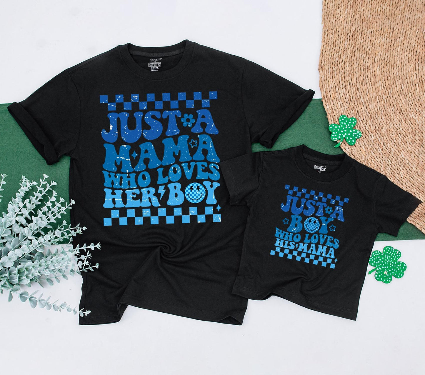 Mama and Son Matching First Mother's Day Outfit Boy Mama Shirt Baby Bodysuit Mommy and Me Gift