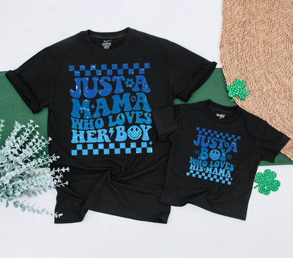 Mama and Son Matching First Mother's Day Outfit Boy Mama Shirt Baby Bodysuit Mommy and Me Gift