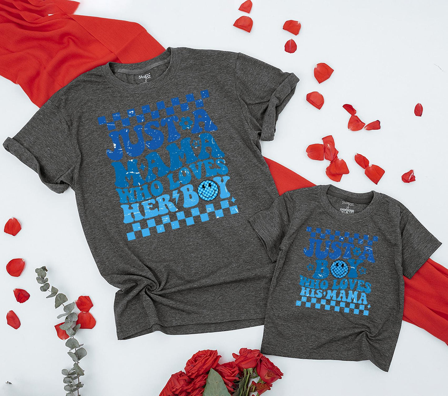 Mama and Son Matching First Mother's Day Outfit Boy Mama Shirt Baby Bodysuit Mommy and Me Gift