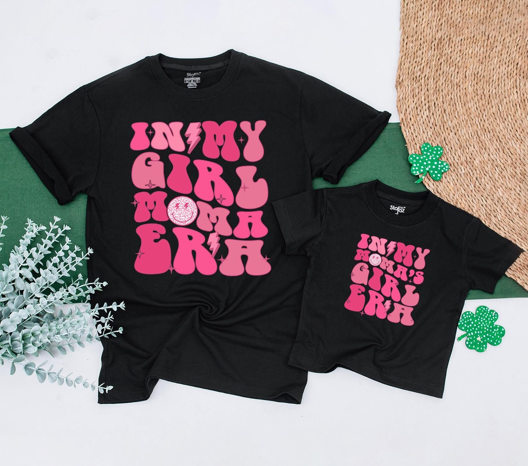 Personalized Mama and Me Matching Mom Daughter Era T-Shirt & Romper Set Cute Baby Girl Toddler Tee Outfit Gift Boho Summer Family