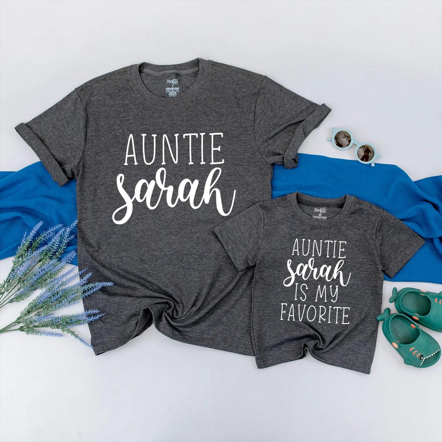 Auntie & Bestie Matching Baby Romper Aunt Niece Outfit Personalized Gift for Auntie