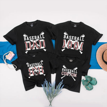 Matching Baseball Family Outfit Set: Custom Baby Romper & Shirts for Mom, Dad, & Siblings - Game Day Ready!