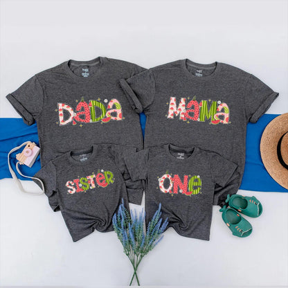 Matching Watermelon Family Birthday Outfit: First Birthday Bubble Romper & Toddler Tee, Summer Fruit Party, Baby Girl's 1st Look