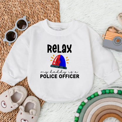 Proud Police Officer Daddy Baby Romper First Father's Day Hero Outfit Baby Boy Bodysuit Gift