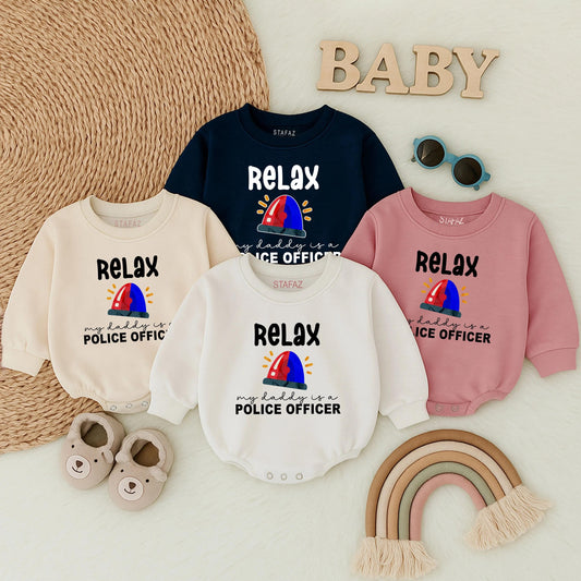 Proud Police Officer Daddy Baby Romper First Father's Day Hero Outfit Baby Boy Bodysuit Gift