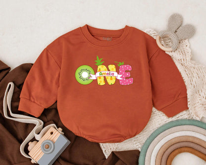 Personalized One in a Melon First Birthday Bubble Romper for Baby Girl Summer Fruit Theme Outfit Comfortable Celebration Suit
