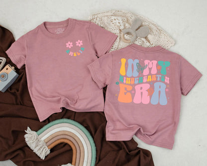 Personalized Kindergarten Era Shirt for Toddler Girl - Back to School Tee with Custom Name - First Day of Preschool Outfit - Retro Style