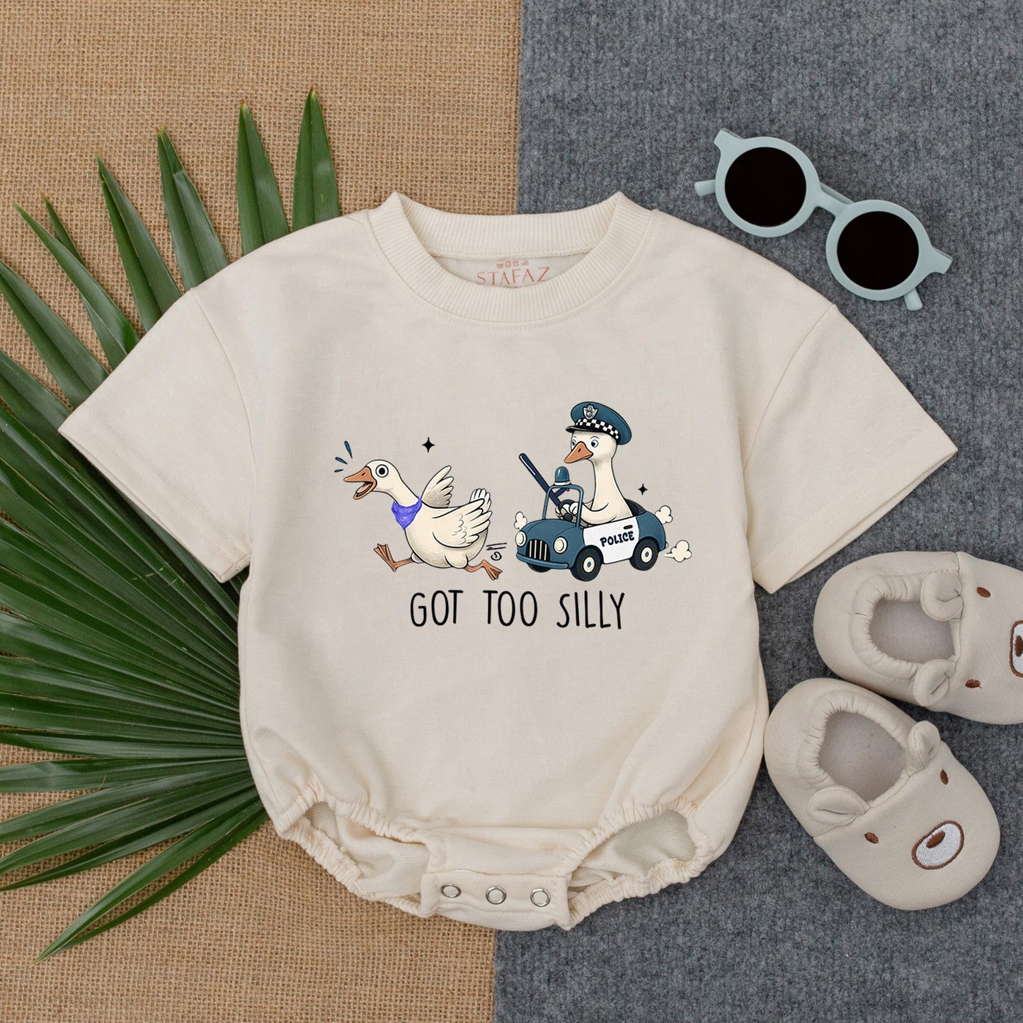 Got Too Silly Goose Baby Romper - Funny Toddler Outfit for Summer - Playful Goofy Baby Clothes - Cute & Comfortable!