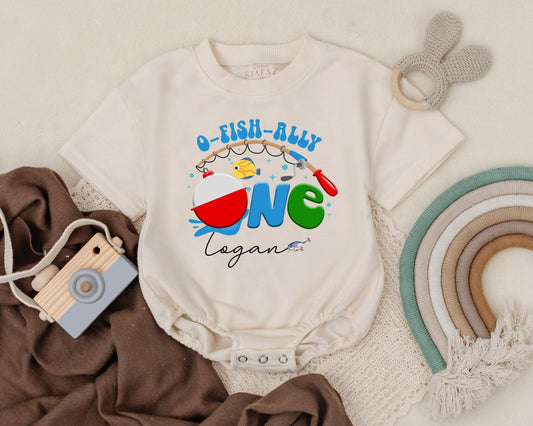 O-Fish-Ally One Fishing Birthday Romper Baby Boy Outfit First Birthday Summer Clothes Personalized