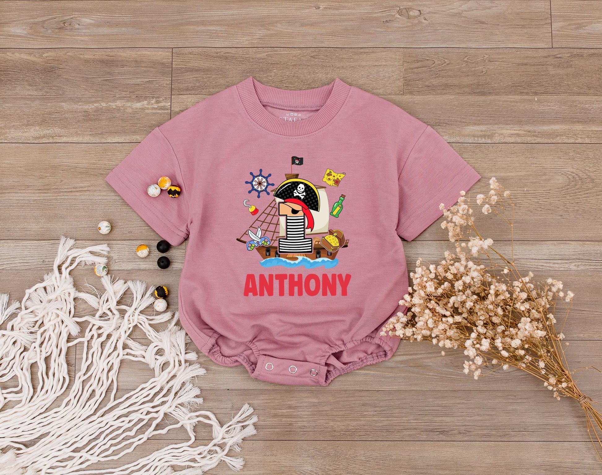 Matching Family Pirate Birthday Shirts: First Birthday Boy Romper, Father & Son Pirate Outfit, Baby Boy Clothes, Custom Pirate Party