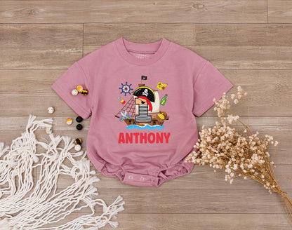 Matching Family Pirate Birthday Shirts: First Birthday Boy Romper, Father & Son Pirate Outfit, Baby Boy Clothes, Custom Pirate Party
