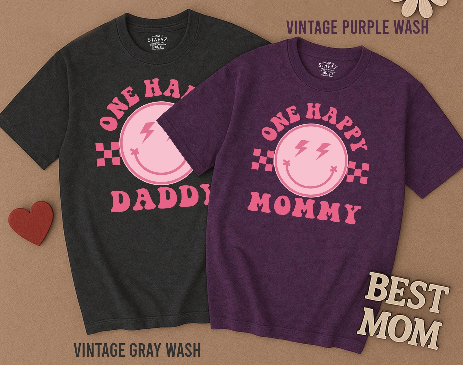 One Happy Dude Matching Family Shirts First Birthday Girl Retro Smiley Face Groovy Party Celebration Soft Cotton Comfortable Toddler Baby Gifts