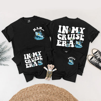 In My Cruise Era Family Shirts Matching Summer Vacation Outfits Custom Cruise Trip Tees for Baby Kids and Parents