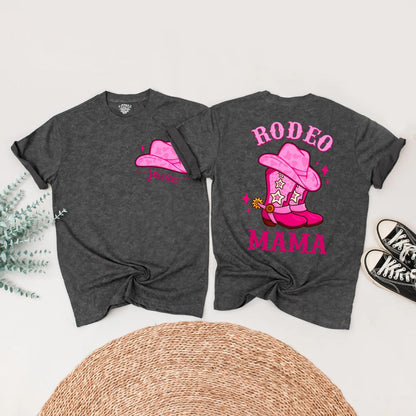 Matching My First Rodeo Pink Birthday Shirt Set for Baby Girl, Toddler & Family – Custom Cowboy Party Outfit, Western Tee with Sparkle