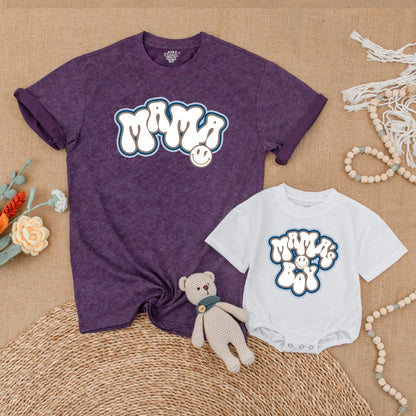 Mama and Son Matching Mother's Day Outfits, Cozy Shirt and Bubble Romper Set for New Mom and Baby Boy First Mothers Day Gift
