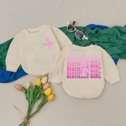 Personalized Pink One First Birthday Girl Romper Baby Bodysuit with Madelyn Name Design Playful Toddler Outfit Cake Smash Gift