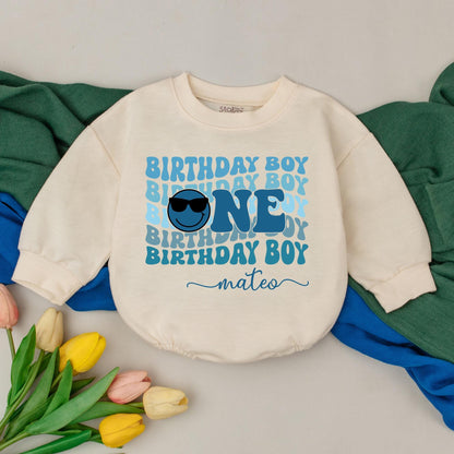Personalized ONE 1st Birthday Boy Romper, Cool First Birthday Outfit, Custom Name Baby Boy Toddler Gift, Fun ONE Bodysuit (140 chars)