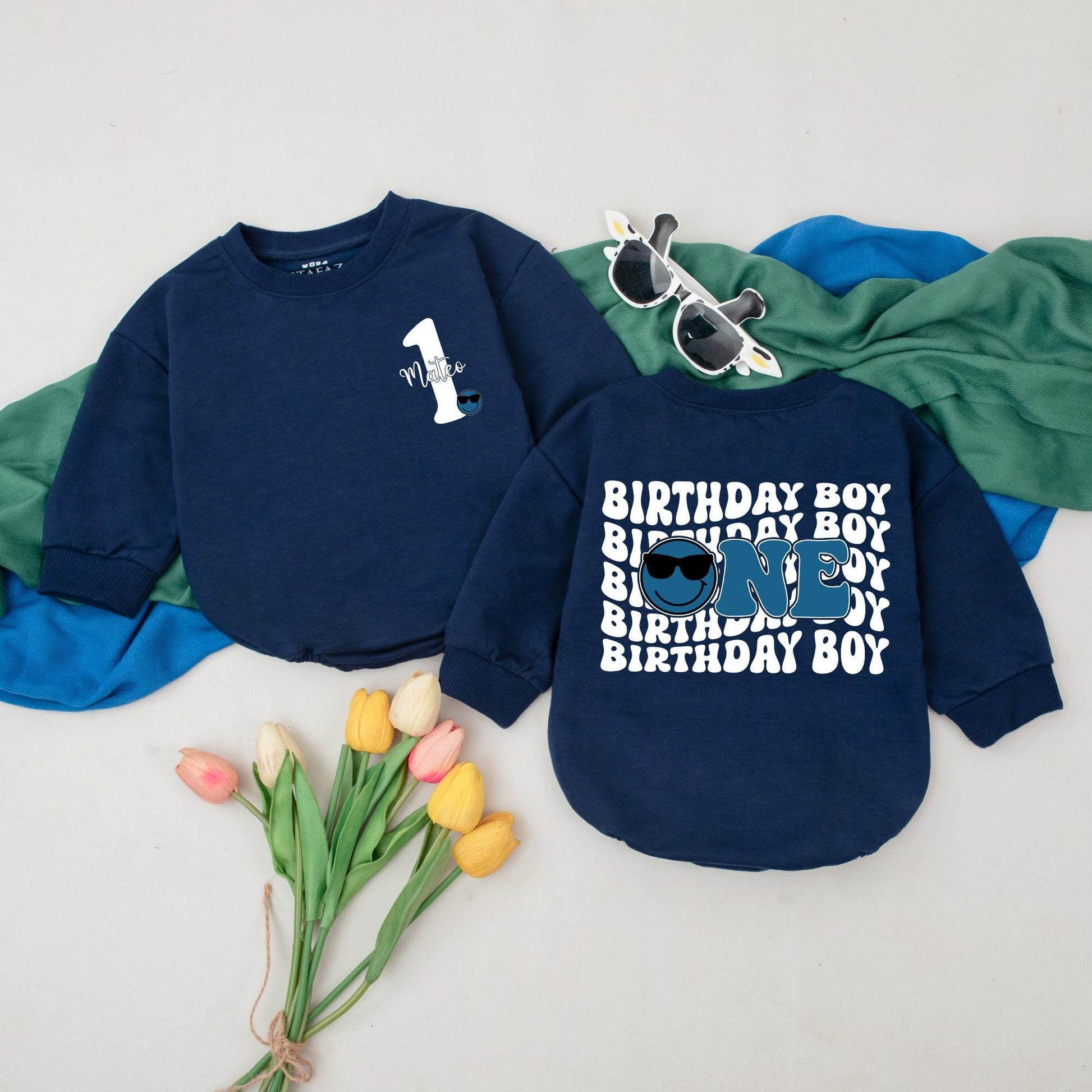 ONE Cool Dude Personalized First Birthday Romper Custom Name Baby Boy Outfit Toddler Gift