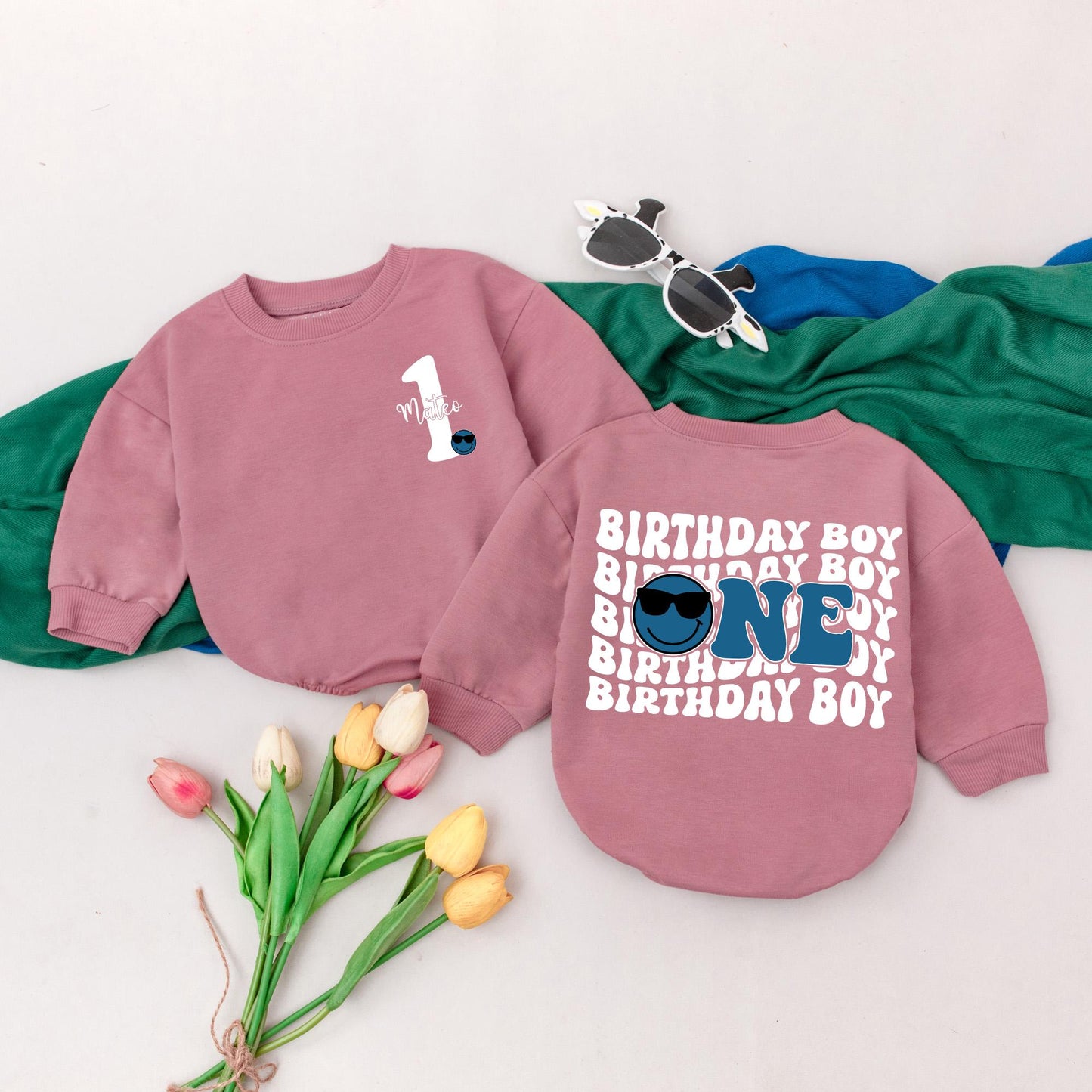 ONE Cool Dude Personalized First Birthday Romper Custom Name Baby Boy Outfit Toddler Gift