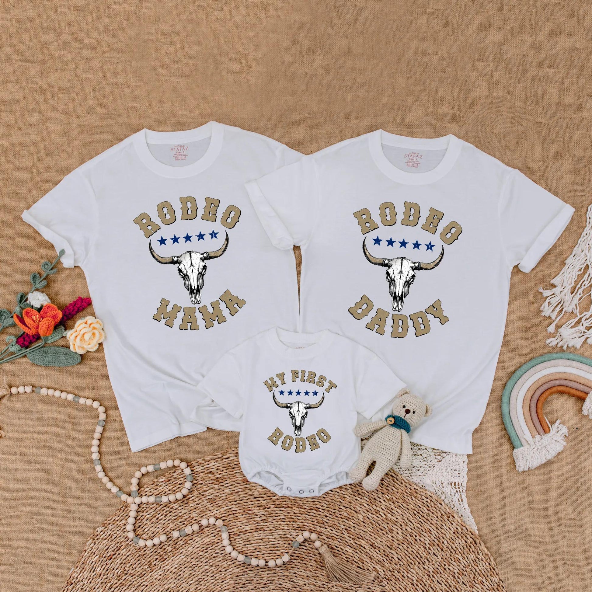 My First Rodeo Family Birthday Matching Shirt Cowboy Theme Wild West Western Outfits Birthday Boy Mama Outfit