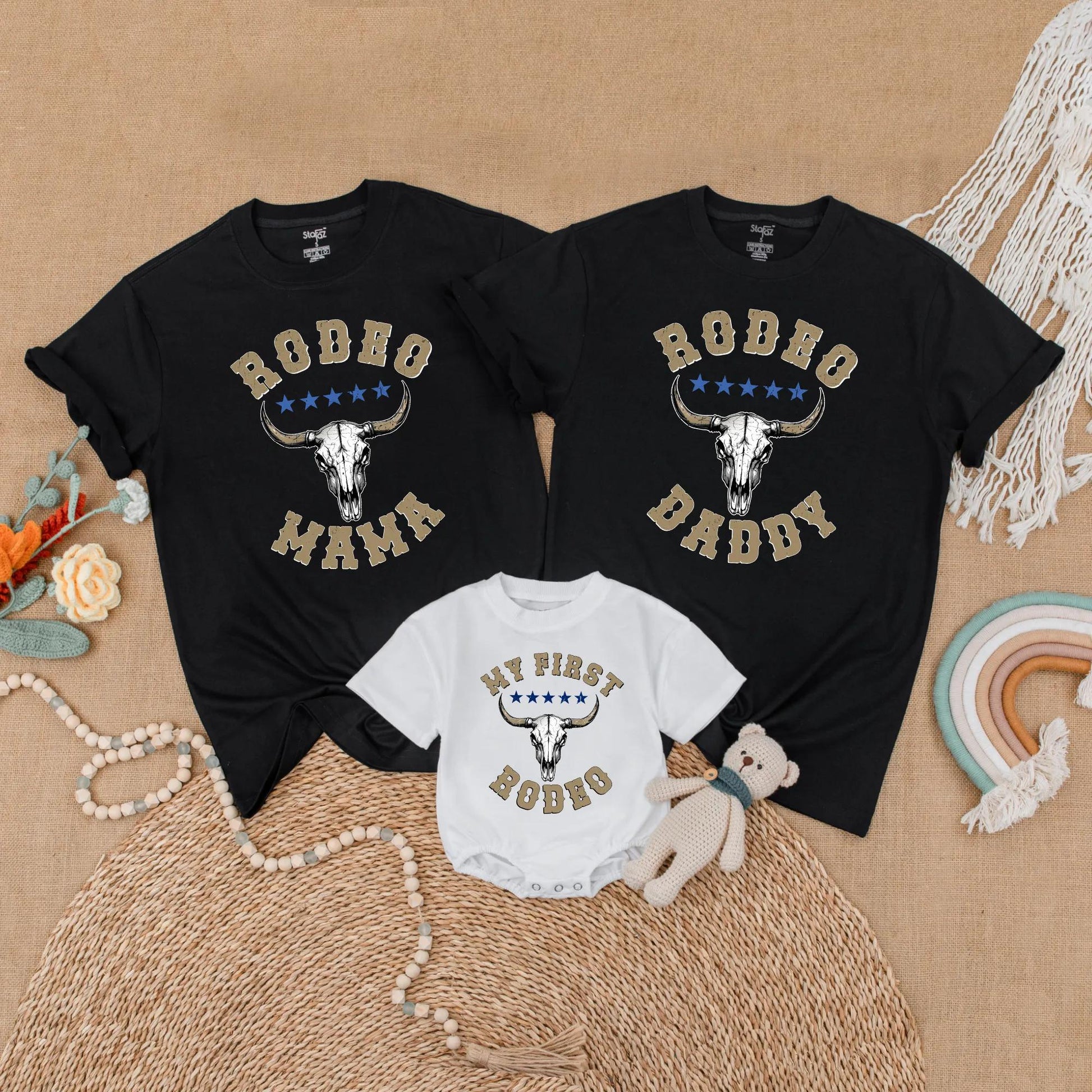 My First Rodeo Family Birthday Matching Shirt Cowboy Theme Wild West Western Outfits Birthday Boy Mama Outfit