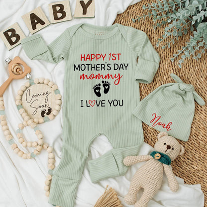 First Mother's Day Custom Baby Bodysuit Gift Mom Newborn Personalized Name Outfit Baby Shower Coming Home