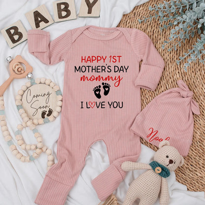 First Mother's Day Custom Baby Bodysuit Gift Mom Newborn Personalized Name Outfit Baby Shower Coming Home