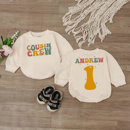 Cousin Crew Baby Birthday Outfit Personalized First Birthday Sweatshirt for Boys and Girls Cousin Matching First Birthday