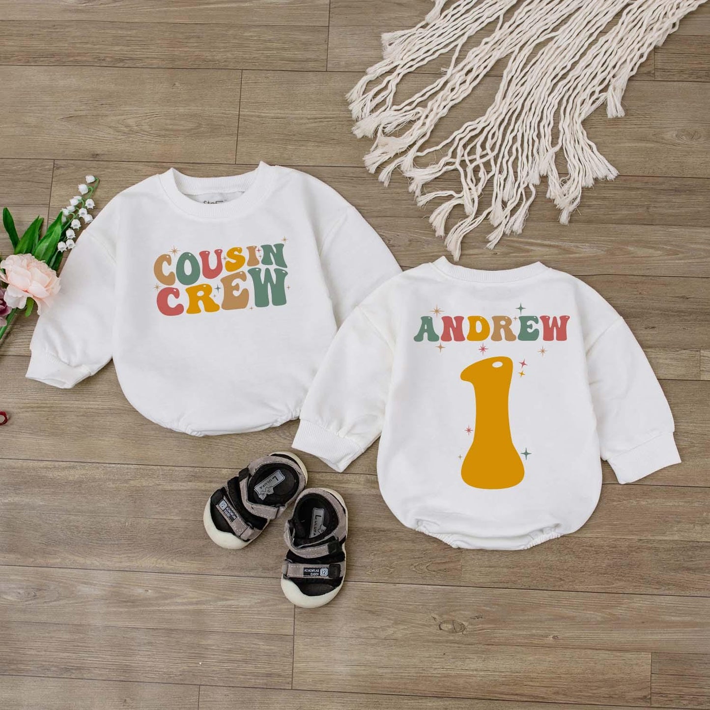 Cousin Crew Baby Birthday Outfit Personalized First Birthday Sweatshirt for Boys and Girls Cousin Matching First Birthday