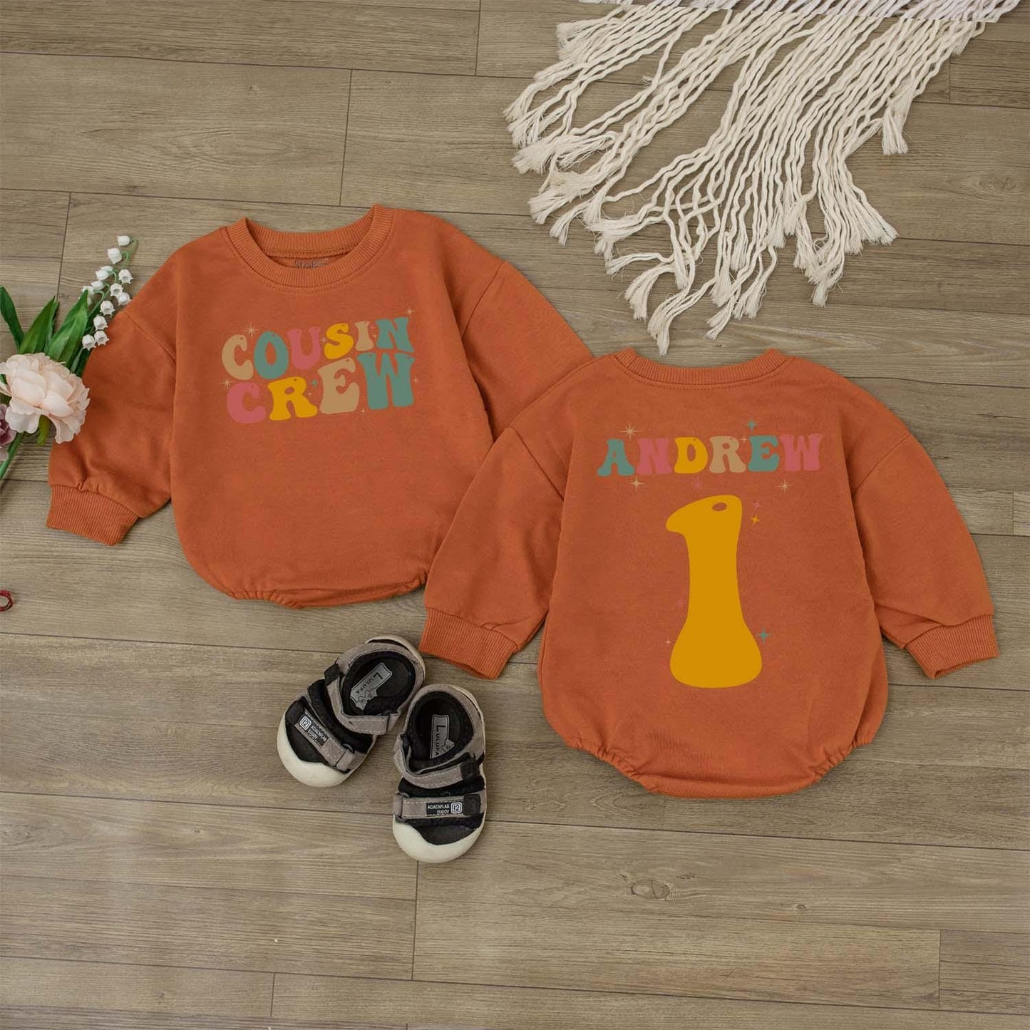 Cousin Crew Baby Birthday Outfit Personalized First Birthday Sweatshirt for Boys and Girls Cousin Matching First Birthday