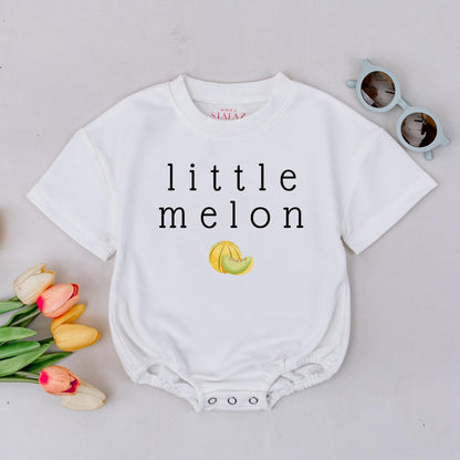 Little Melon Baby Romper – Cute Fruit Pun Summer Outfit for Baby Girl or Boy, Short Sleeve Romper Gift Idea