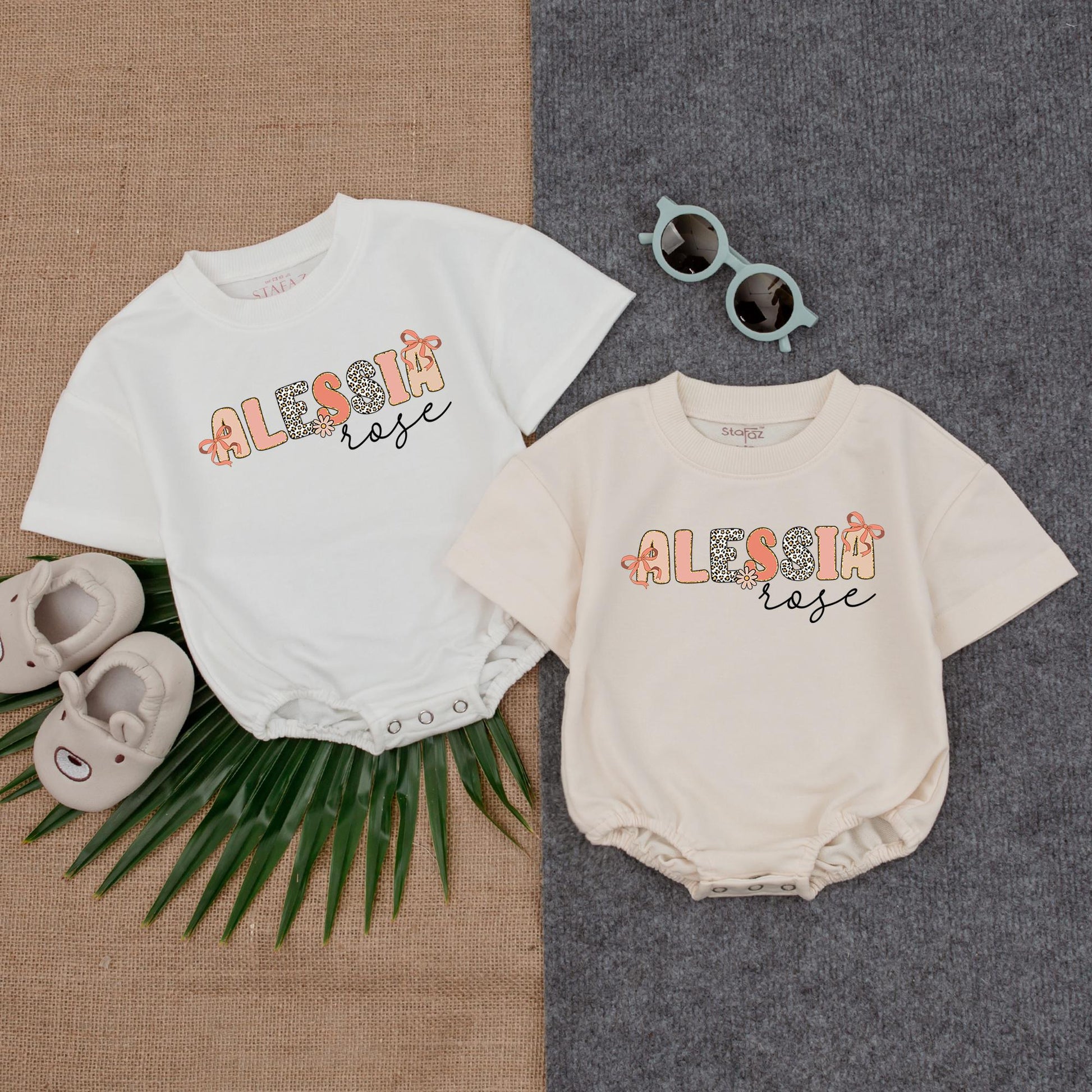 Personalized First Last Name Baby Girl Bubble Romper Newborn Outfit Baby Shower Gift Custom Infant Going Home Suit