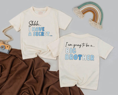 Big Brother Announcement Shirt for Boys Pregnancy Reveal Toddler Tee I Have A Secret Sibling Promotion Outfit Brother to Be