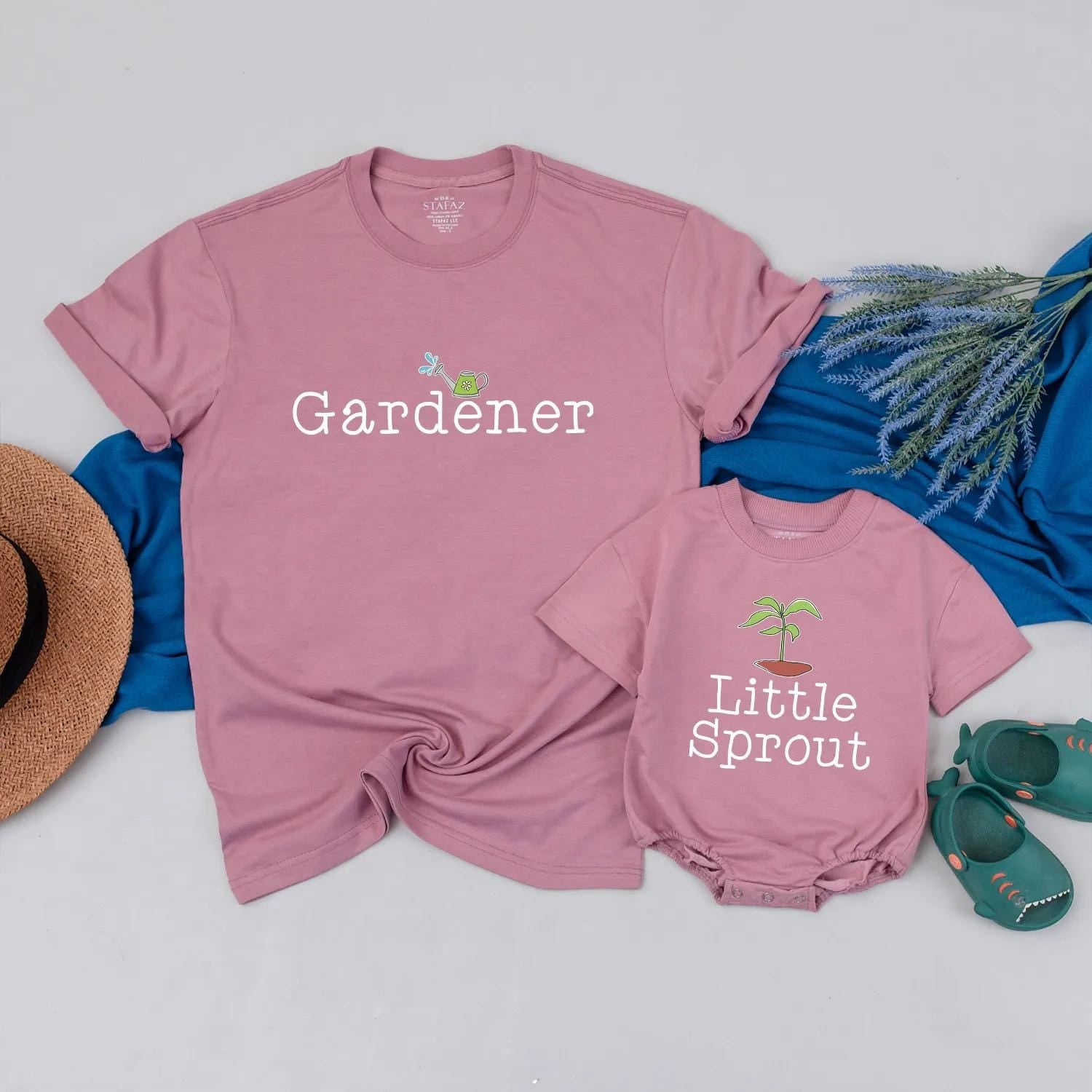 Gardener and Little Sprout Matching Shirts Cute Mommy and Me Gardening Outfits Ideal Baby Shower or First Mother’s Day Gift