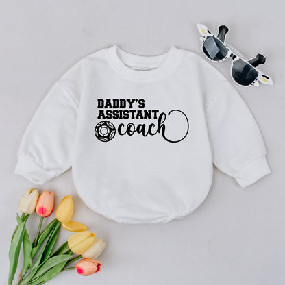 Daddy's Assistant Coach Soccer Baby Outfit Future Player Romper Personalized Goal Getter Gift