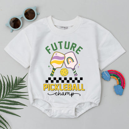 Future Pickleball Champ Baby Romper – Playful Pickleball Design Infant Bodysuit for Baby Boy or Girl Gift Cute Sports Outfit