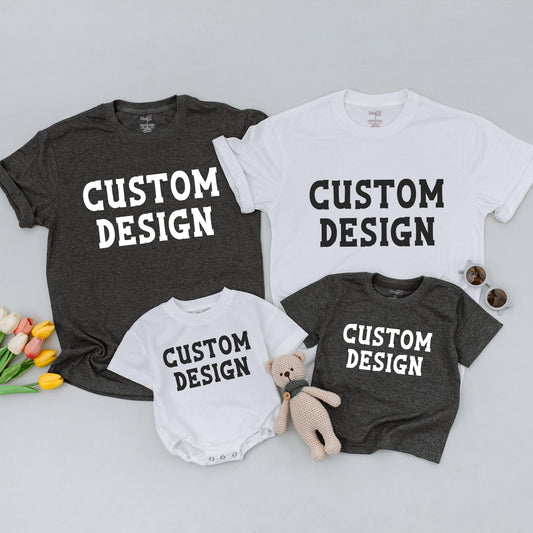 Custom Family Matching T-shirts, Personalized Text Design, Gift Idea, Soft Cotton Family Shirts for Birthdays or Holidays