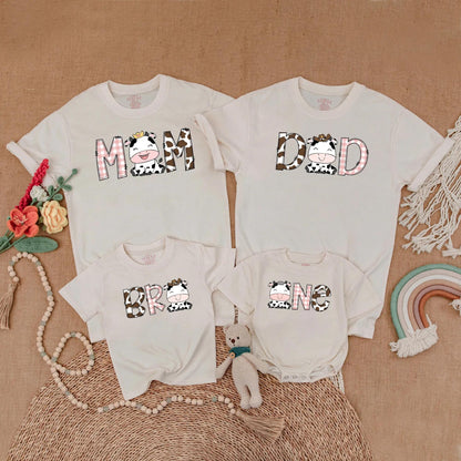 Cow Family Birthday Shirt Boho Farm First Birthday Outfit Mommy and Me Matching Western Gift