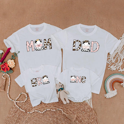 Cow Family Birthday Shirt Boho Farm First Birthday Outfit Mommy and Me Matching Western Gift