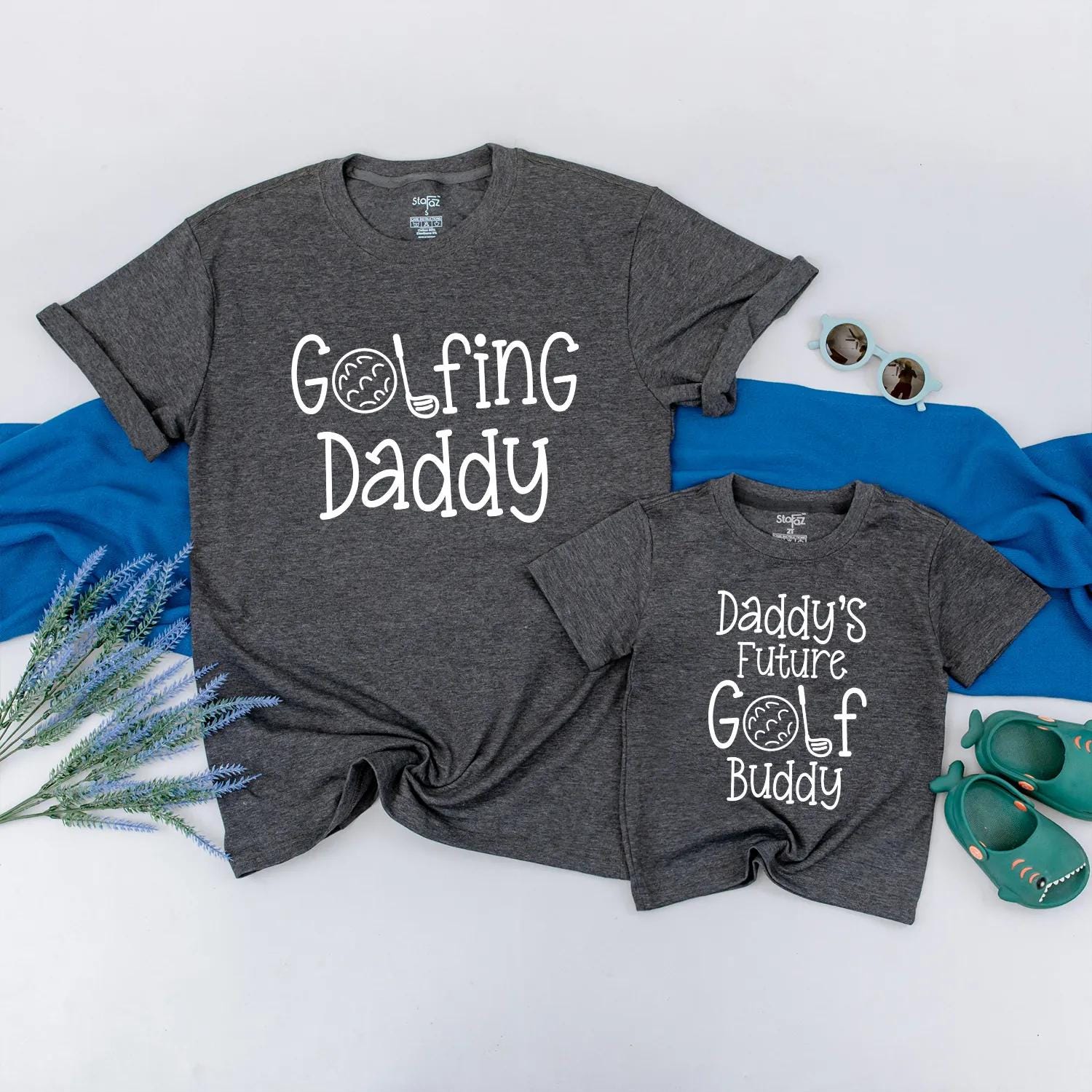 Golfing Daddy and Baby Bodysuit Matching Golf Buddy Tees for Dad and Son Custom Golf Themed Father’s Day Gift for Him