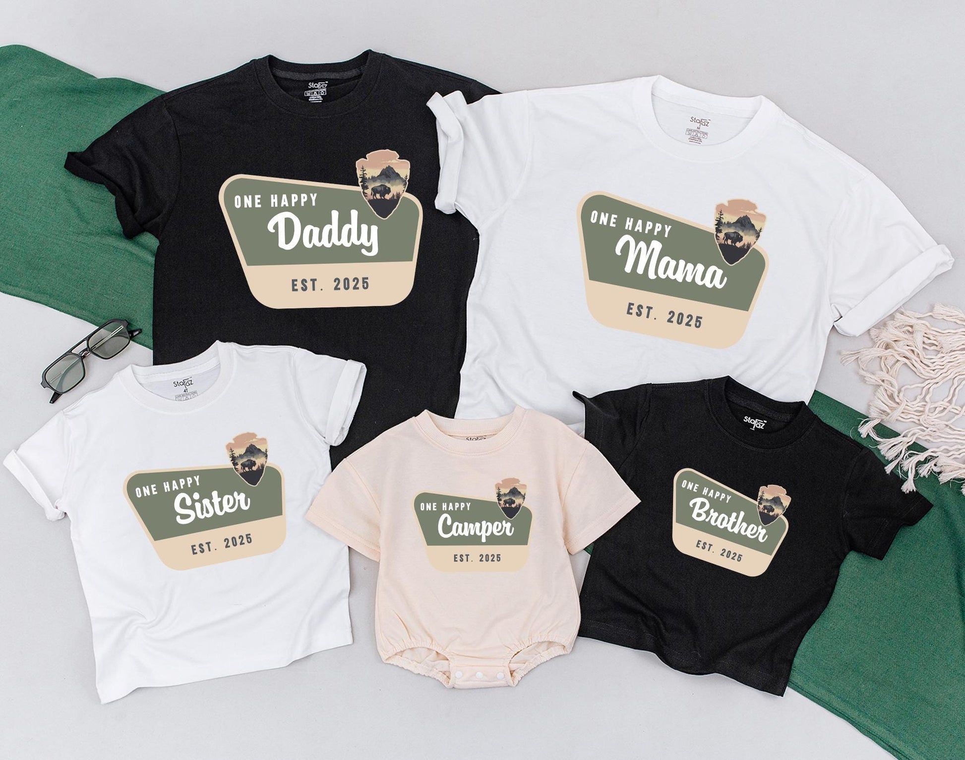 One Happy Camper First Birthday Outfit Matching Family Tees Mommy and Me Vacation Shirts