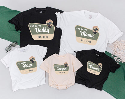One Happy Camper First Birthday Outfit Matching Family Tees Mommy and Me Vacation Shirts