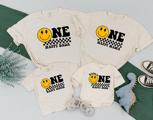 Matching Family Ocean Shirts for Shark 1st Birthday! Oneder the Sea Outfit, Baby Boy Romper, Retro Boho, Happy Face