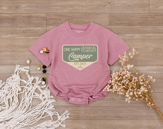 One Happy Camper 1st Birthday Family Shirts | Matching Boy Outfit, First Camper Birthday Baby Romper, Camp Birthday Tee Gift (136 chars)