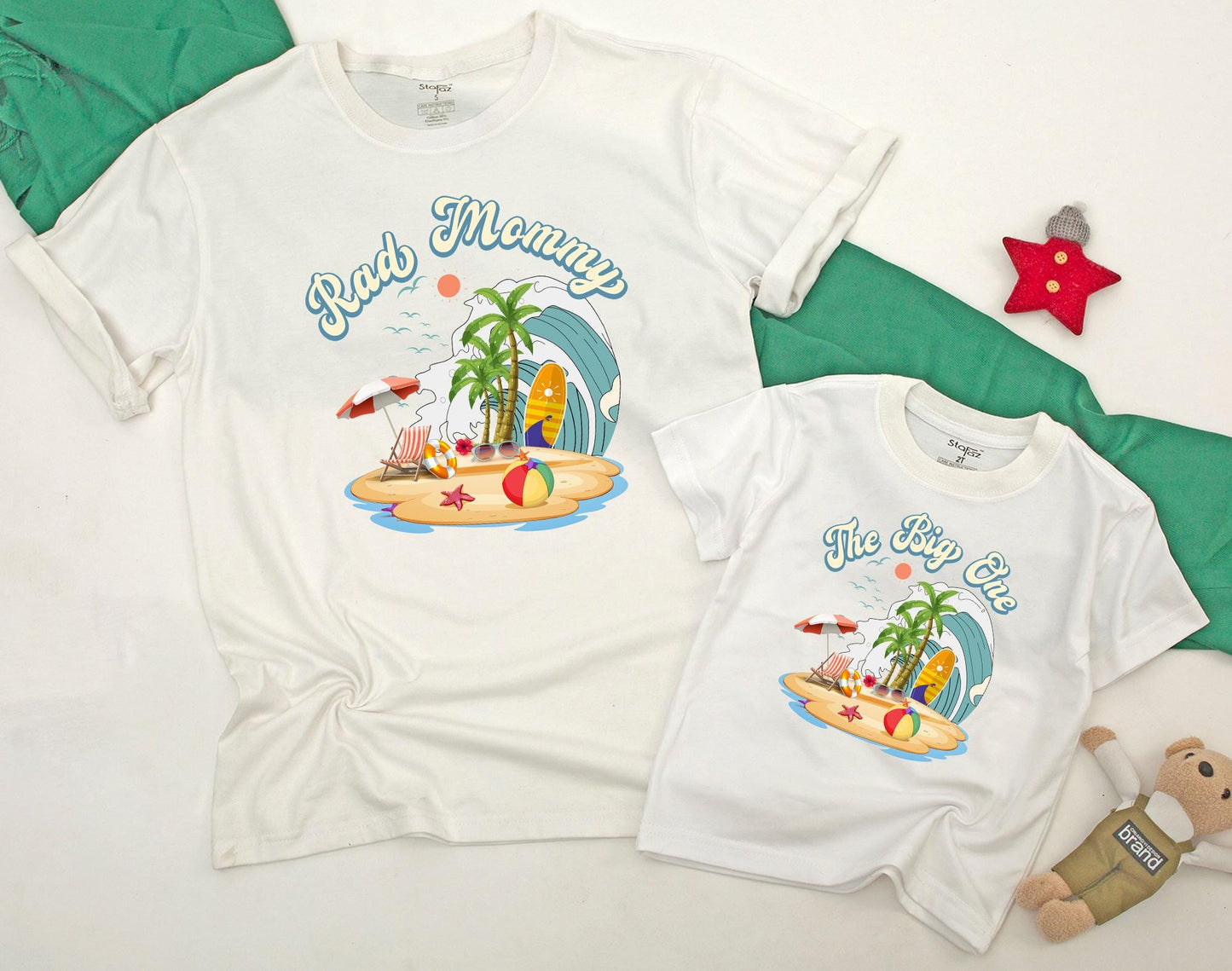 Surf Family 1st Birthday Bodysuit & Tee - The Big One Summer Outfit for Baby & Toddler Boy - Surfs Up, Beach Vibes, Coming Home